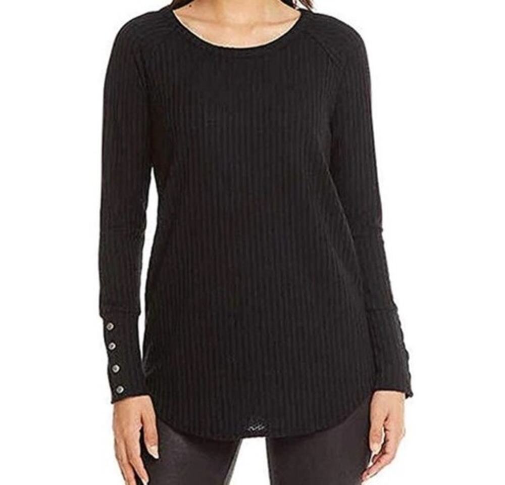 Chaser Waffle Knit Thermal Shirt Black Large